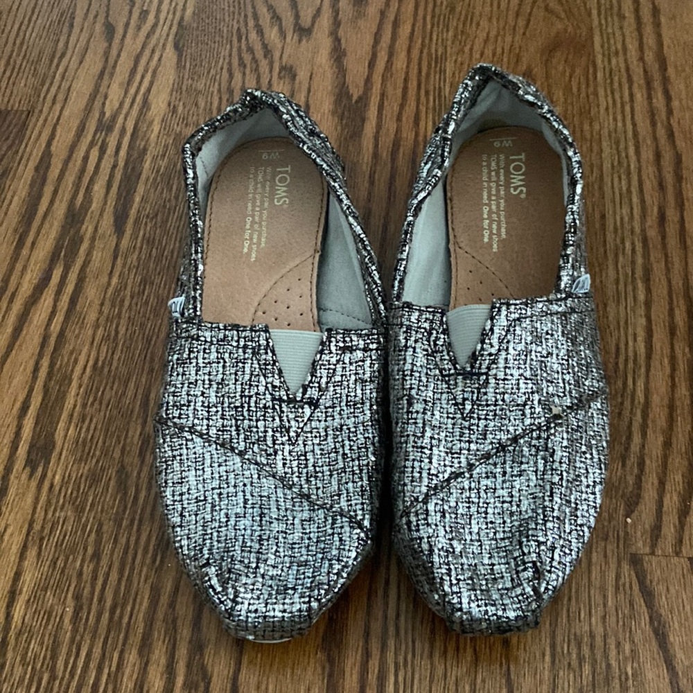 Toms silver shoes